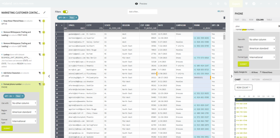 screenshot of Talend Data Fabric